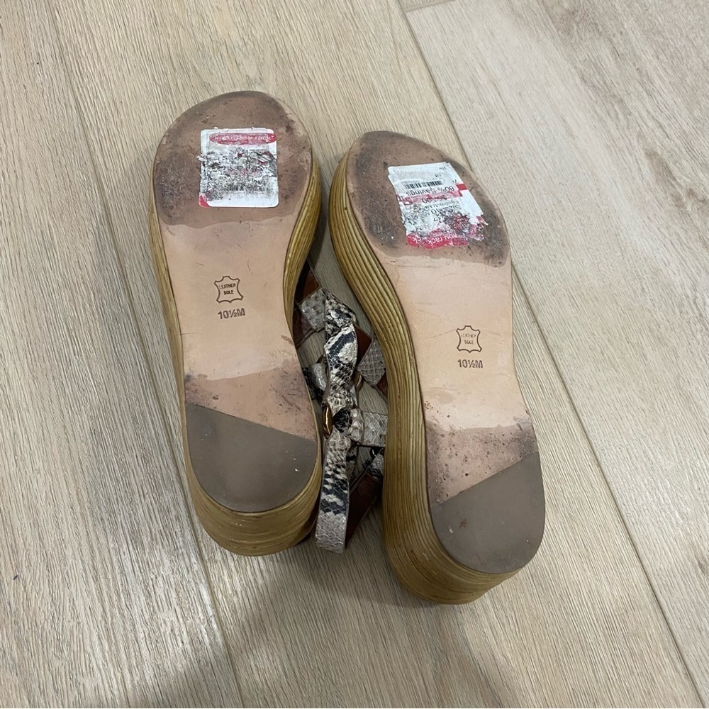 Tory Burch Tracy Wedge Roccia Python Sandals Shoe… - image 6